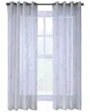 Habitat Giardino Faux Linen Printed Branches Grommet Curtain Panel In White