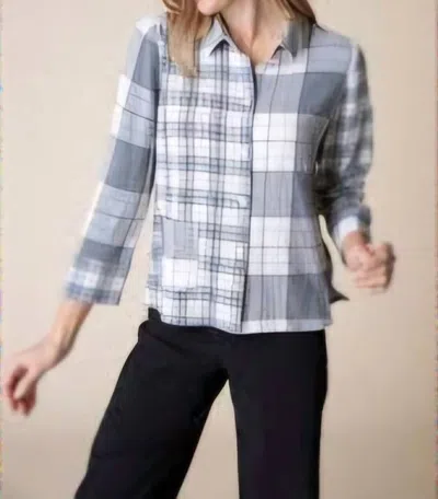 Habitat Girl Gone Plaids Mixed Shirt In Winter White In Gray