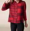 Habitat Gone Girl Plaid Mixed Shirt In Red In Red