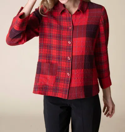 Habitat Gone Girl Plaid Mixed Shirt In Red