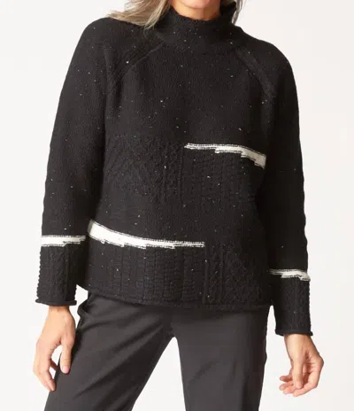 Habitat Harvest Tweed Pullover Sweater In Black In Blue