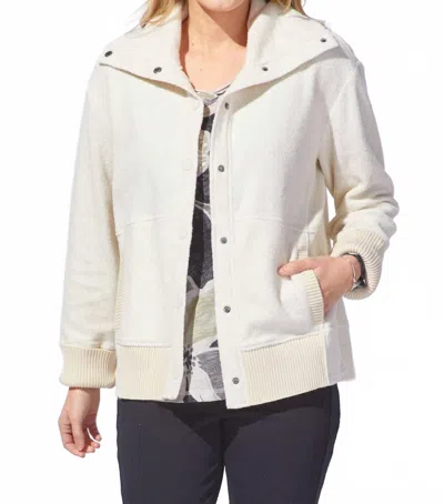Habitat Heather Fleece Fireside Snap Jacket In Ivory In Multi