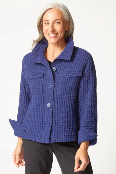 Habitat Honeycomb Shacket In Ink In Blue