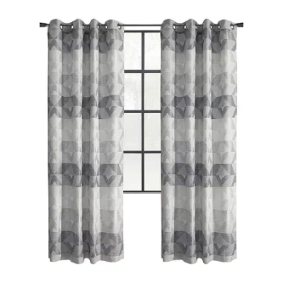 Habitat Jackson Grommet Top Light-filtering Single Curtain Panel In Gray
