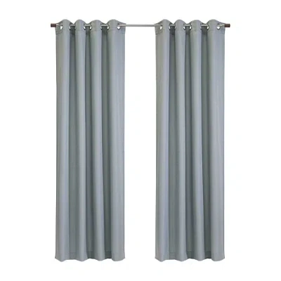 Habitat Jamie Grommet Top Light-filtering Single Curtain Panel In Blue