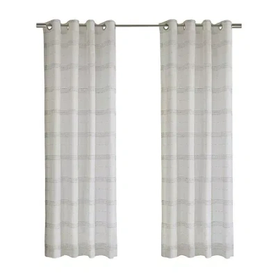 Habitat Jasper Grommet Top Sheer Single Curtain Panel In White