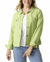 Habitat Stonewash Cotton Knit Jacket In Leaf In Green