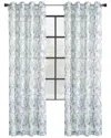 Habitat Jenny Sheer Botanical Print Grommet Curtain Panel In Grey