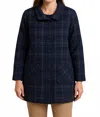 Habitat Knit Plaid Coat In Speckle In Blue