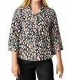 Habitat Linen Circle Hidden Placket Big Shirt In Oatmeal In Multi