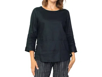 Habitat Linen Solid Pocket Tunic In Black