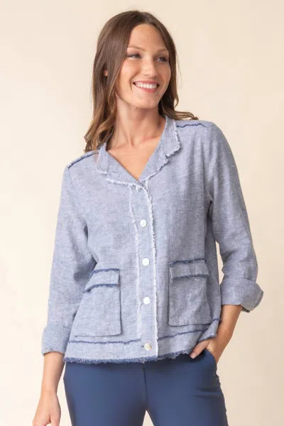 Habitat Linen Solid Summer Breeze Jacket In Indigo In Blue