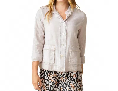 Habitat Linen Solid Summer Breeze Jacket In Oatmeal In White