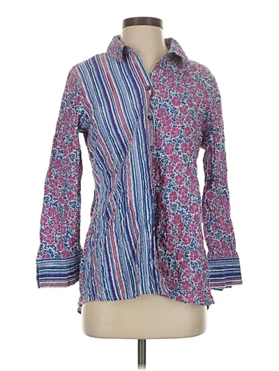 Pre-owned Habitat Long Sleeve Blouse In Blue