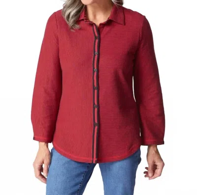 Habitat Long Sleeve Boyfriend Shirt In Ruby In Pink