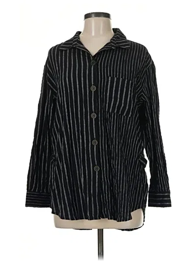 Pre-owned Habitat Long Sleeve Button Down Shirt In Black