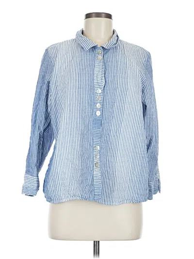 Pre-owned Habitat Long Sleeve Button Down Shirt In Blue