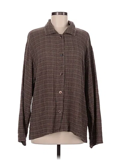 Pre-owned Habitat Long Sleeve Button Down Shirt In Brown