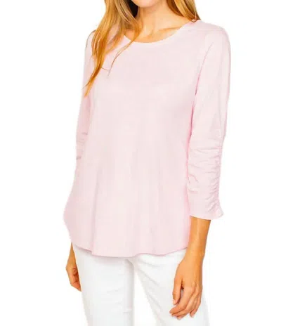 Habitat Long Sleeve Ruched Sleeve Top In Peony In Pink