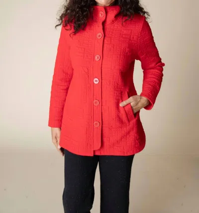 Habitat Long Sleeves Textured Jacket In Apple/red