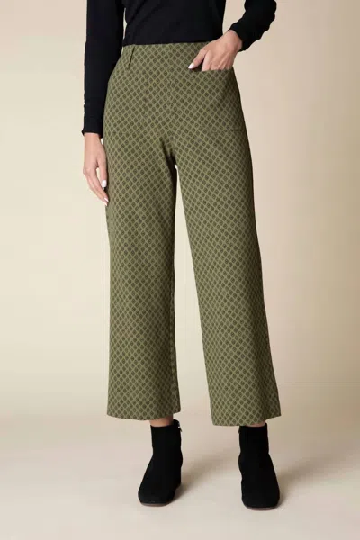 Habitat Luxe Ponte Stamped Floral Pant In Black Floral Diamond Print