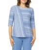 Habitat Mixed Elbow Boatneck Pullover In Twilight In Multi