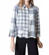 Habitat Mixed Girl Gone Plaid Shirt In Winter White In Gray