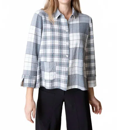 HABITAT MIXED GIRL GONE PLAID SHIRT IN WINTER WHITE