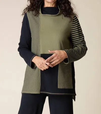 Habitat Mixed Stripes Studio Tunic In Greeen In Green