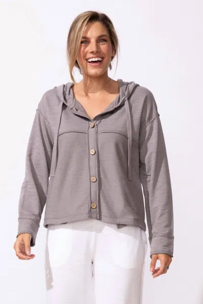 Habitat Modal Spandex Cruising Hoodie In Fog In Purple