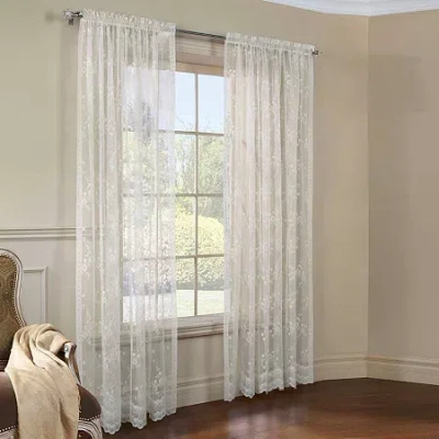Habitat Mona Lisa Rod Pocket Sheer Single Curtain Panel In White