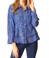 Habitat Off The Vine Flounce Bracelet Sleeve Shirt In Ink In Blue