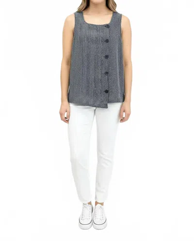 Habitat Olivia's Flax Stripe To The Left Top In Navy In Gray