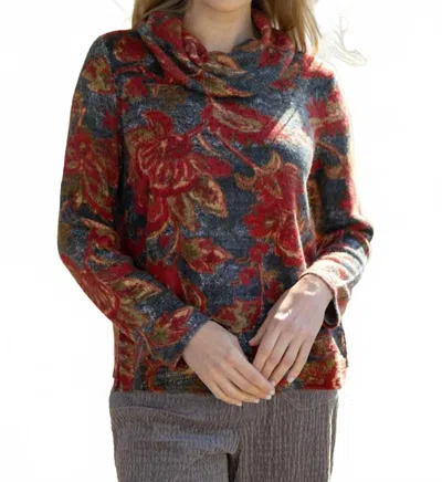 Habitat Paisley Cowl Knit Top In Truffle In Multi