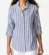 Habitat Palm Ribbon Trim Tunic Top In Indigo In Blue
