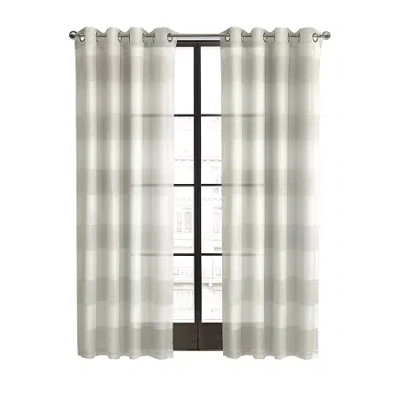 Habitat Paraiso Grommet Top Sheer Single Curtain Panel In Gray