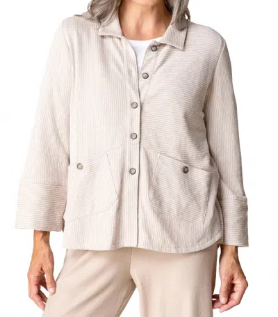 Habitat Pasadena Knit Stripe Top In Beige In Pink