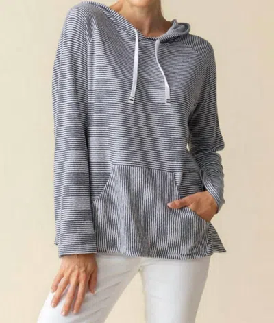 Habitat Pasadena Stripe Sunrise Pullover Hoodie In Bacl/ White In Gray
