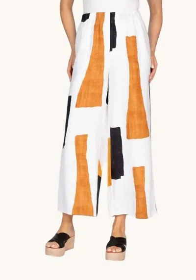 Habitat Patterend Linen Pant In Nuteral In Multi