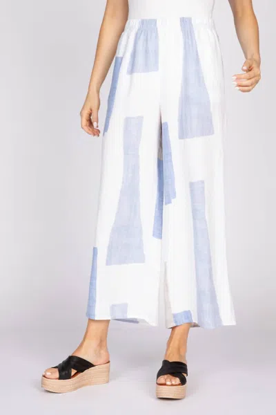 Habitat Patterned Linen Pant In Blues In Multi