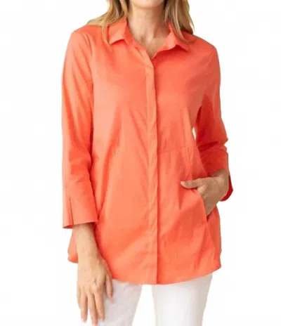 Habitat Perfect Travel Hidden Placket Shirt In Papaya In Orange