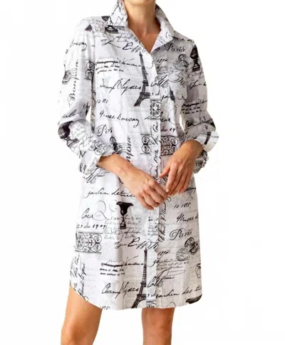 Habitat Perfect Travel Parisian Cafe Dress In White Print In Multi