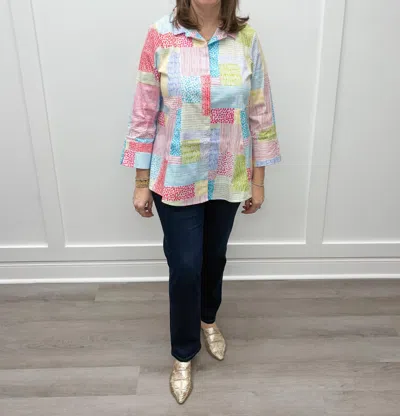 Habitat Perfect Travel Patchwork Hidden Placket Shirt In Multi