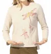 Habitat Peruvian Cotton Mosaic Dragonfly Boxy Tee In Khaki In Neutral
