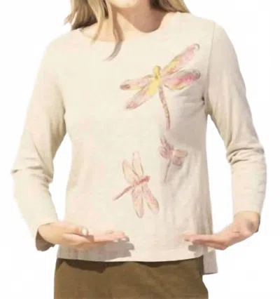 HABITAT PERUVIAN COTTON MOSAIC DRAGONFLY BOXY TEE IN KHAKI