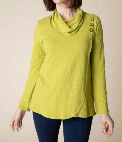 Habitat Peruvian Cotton Wrap Cowl Top In Pear In Multi