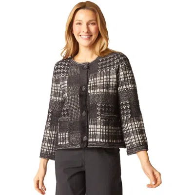 Habitat Plaid Patchwork Cardigan In Black And White In Multi