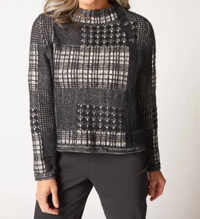 Habitat Plaid Patchwork Pullover Sweater In Black In Gray