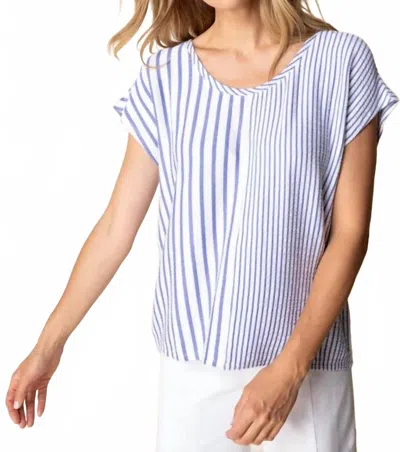 Habitat Playful Stripes Easy Tee In Iris In White