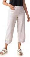 Habitat Pleat Capri Pant In Oatmeal In White
